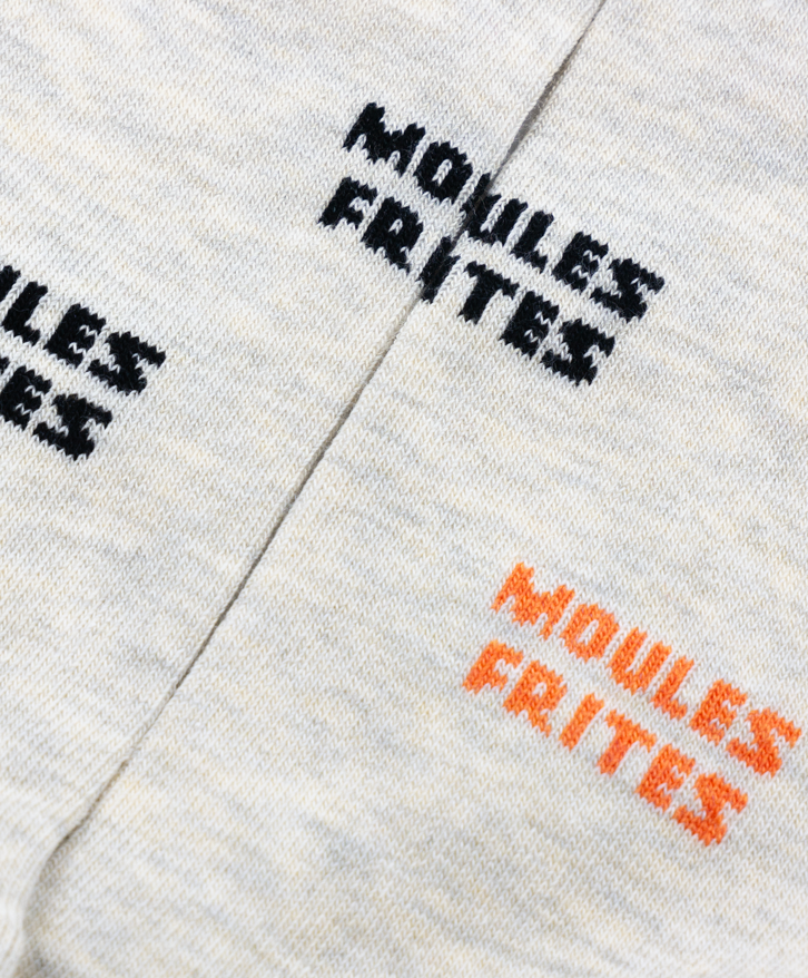 Chaussettes moules frites texte -