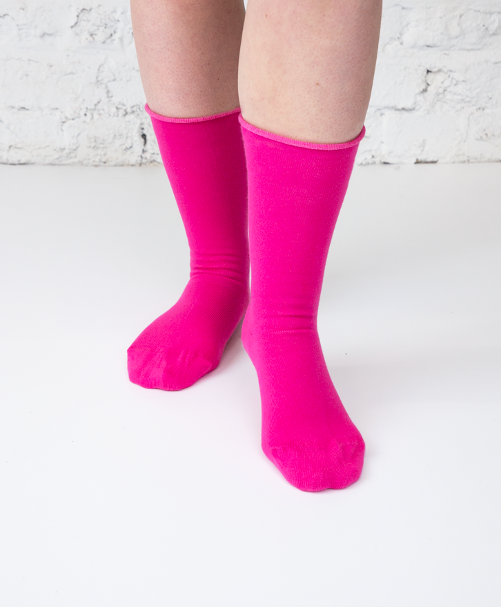 Chaussettes hautes roulottées coton -