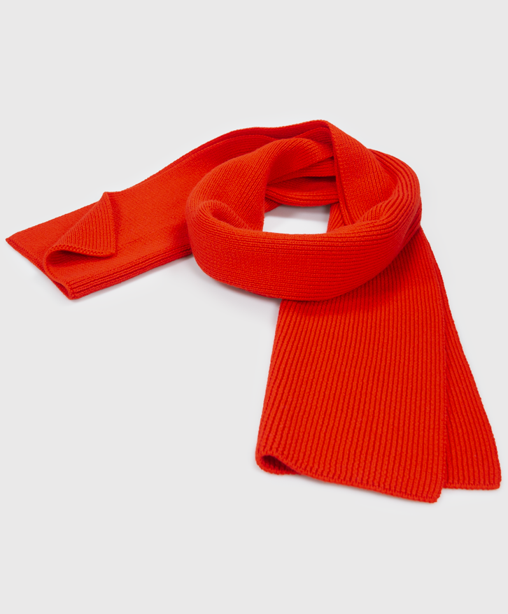 Écharpe en laine mérinos coquelicot -