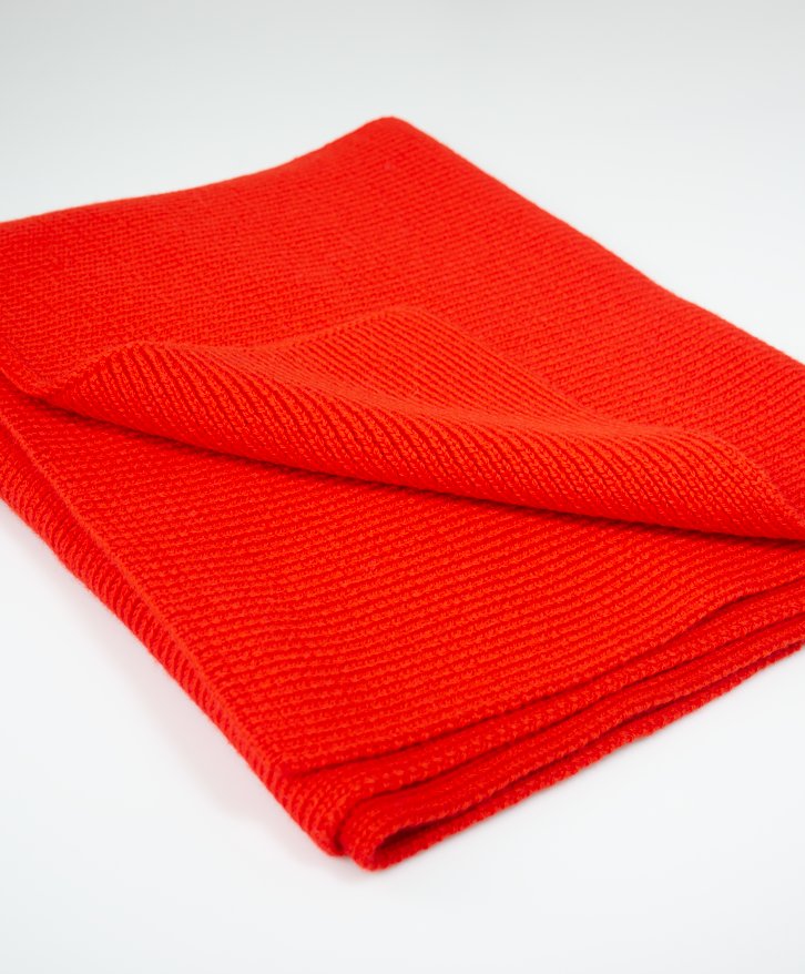 Écharpe en laine mérinos coquelicot