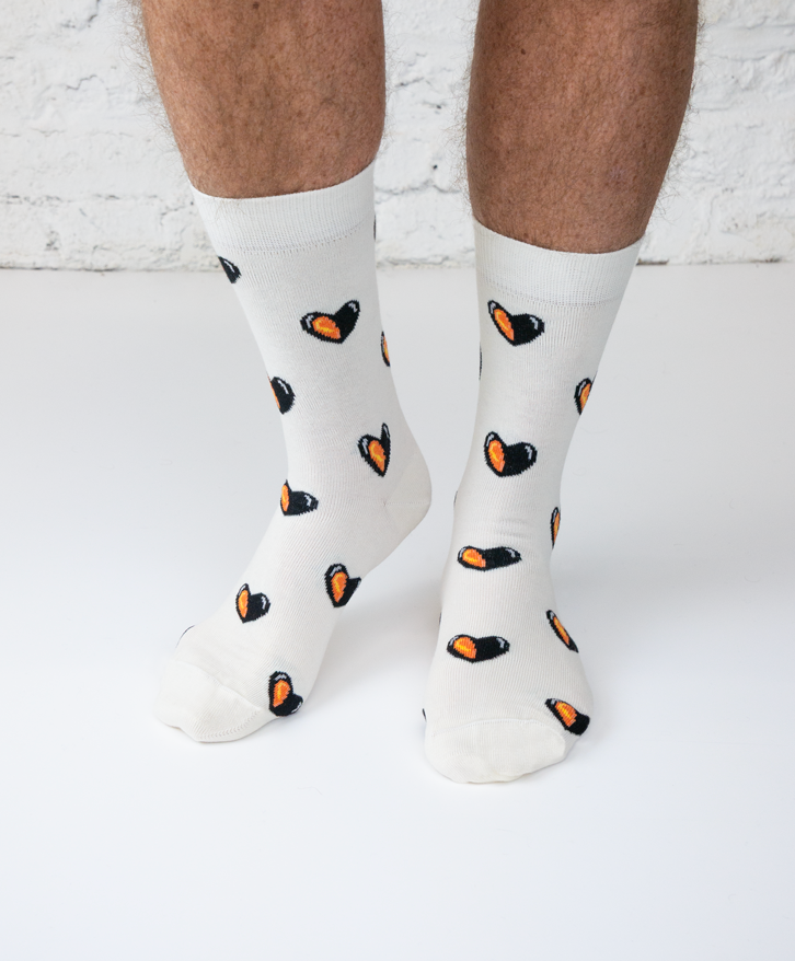 Chaussettes hautes motifs cœurs moules -