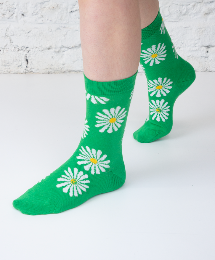 Chaussettes hautes marguerites aop -