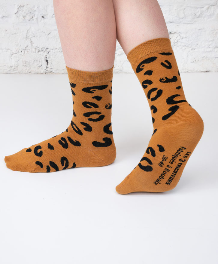 Chaussettes hautes léopard -