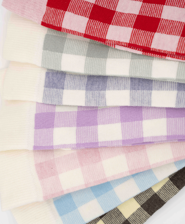 Chaussettes vichy en coton bio -