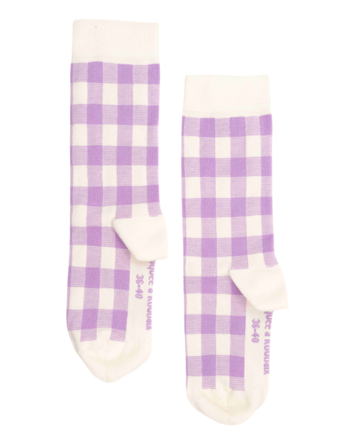 Chaussettes vichy en coton bio -