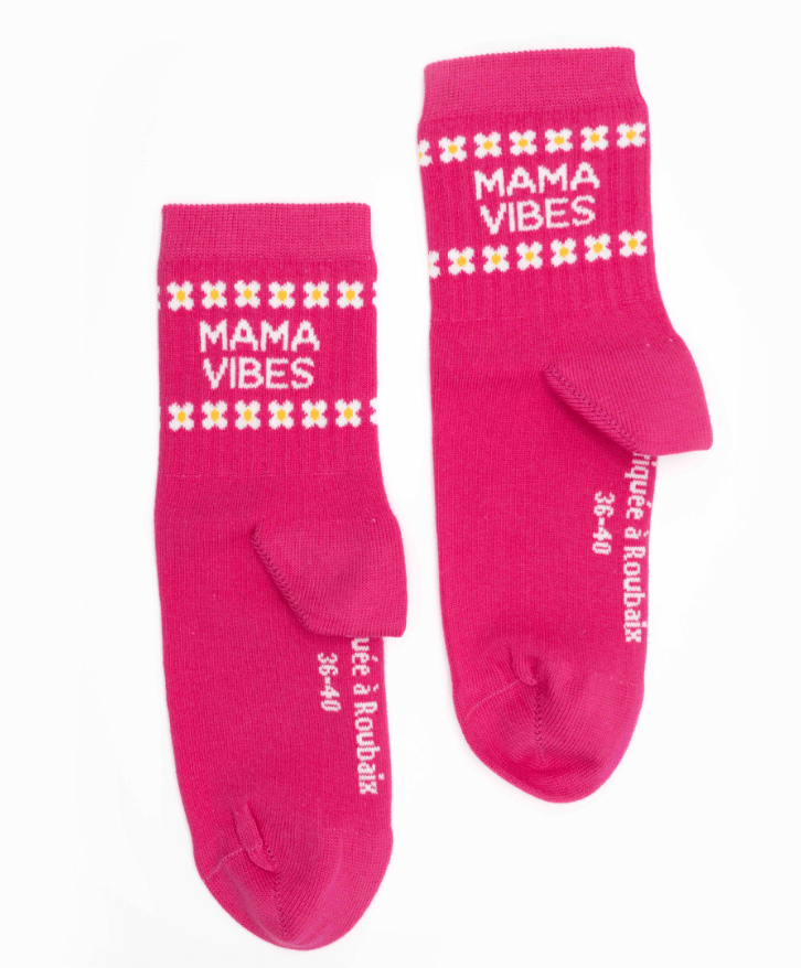Chaussettes mama vibes en coton bio -
