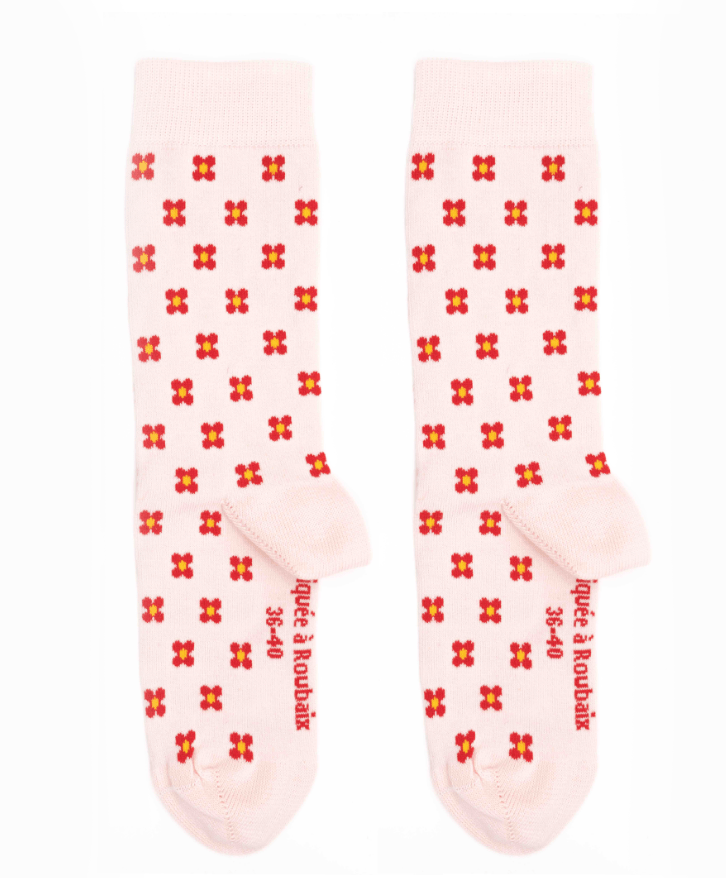 Chaussettes petites fleurs en coton bio - Chaussettes petites fleurs en coton bio