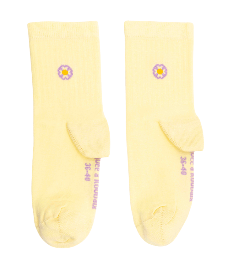Chaussettes mi-hautes fleur - Chaussettes mi-hautes fleur