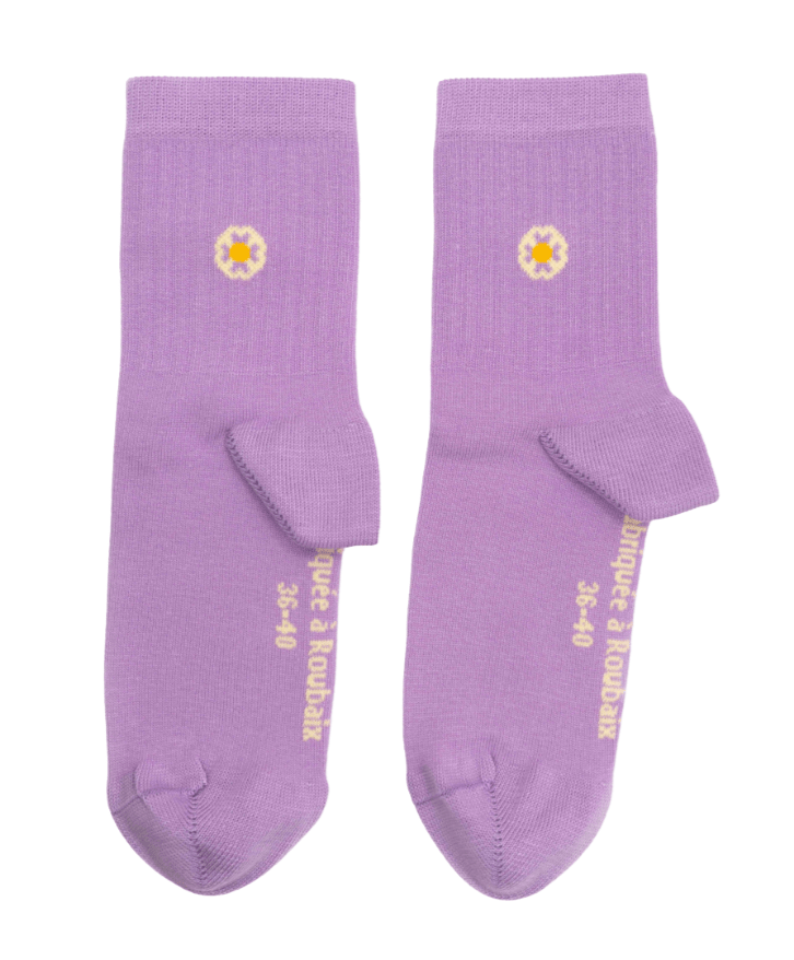 Chaussettes mi-hautes fleur - Chaussettes mi-hautes fleur