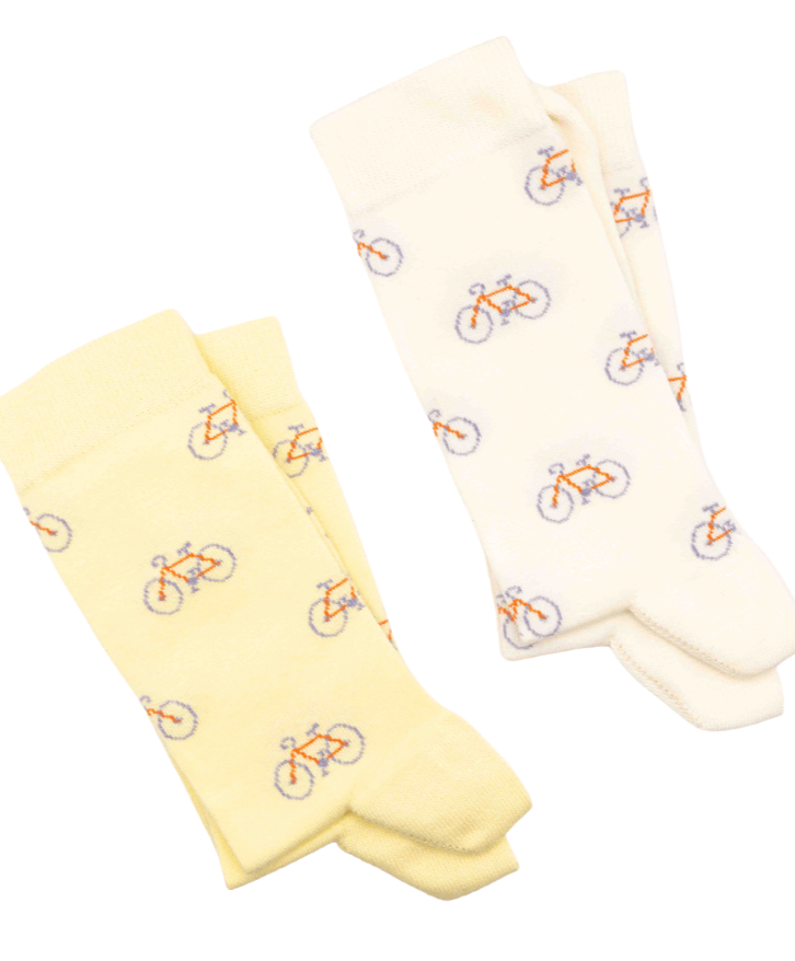 Chaussettes hautes motifs vélos - Chaussettes hautes motifs vélos