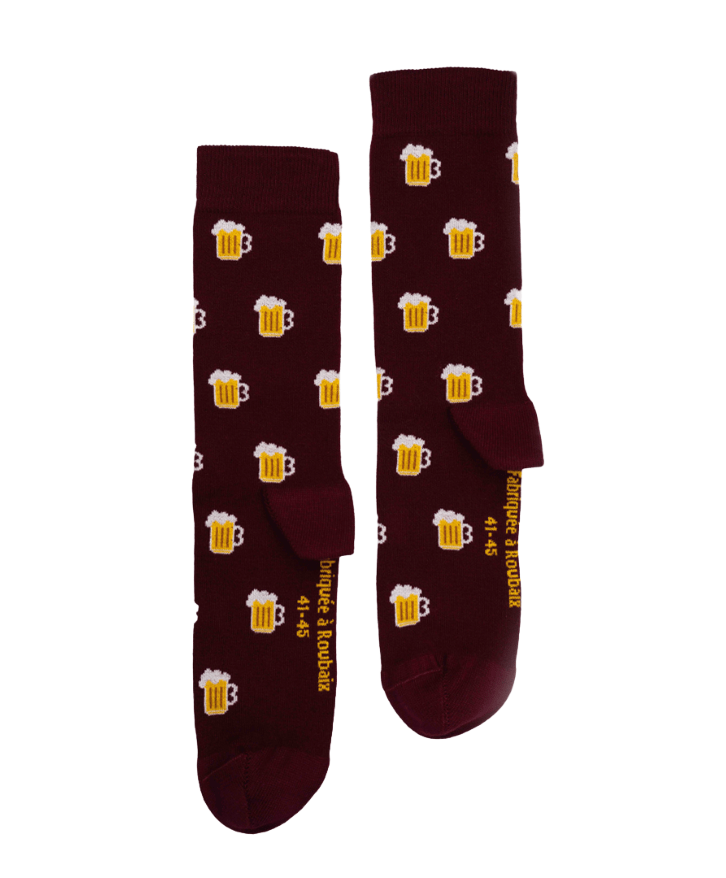 Chaussettes hautes motifs chope - Chaussettes hautes motifs chope
