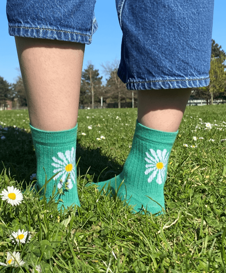 Chaussettes mi-hautes marguerite -