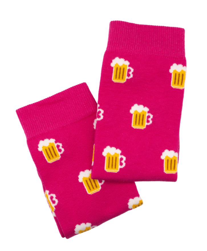 Chaussettes hautes motifs chope - Chaussettes hautes motifs chope