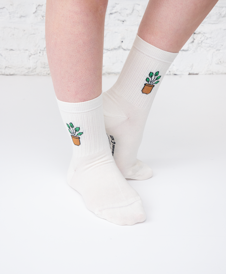 Chaussettes mi-hautes jardin d'intérieur -