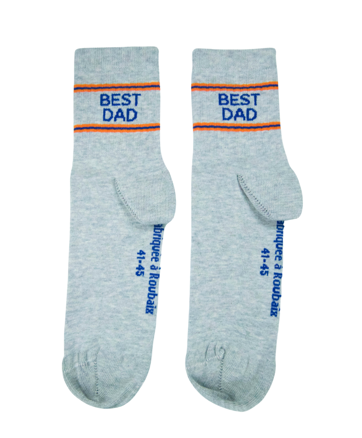 Chaussettes mi-hautes Best Dad en coton bio -