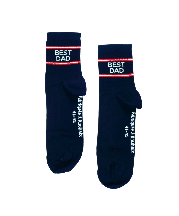 Chaussettes mi-hautes Best Dad en coton bio -