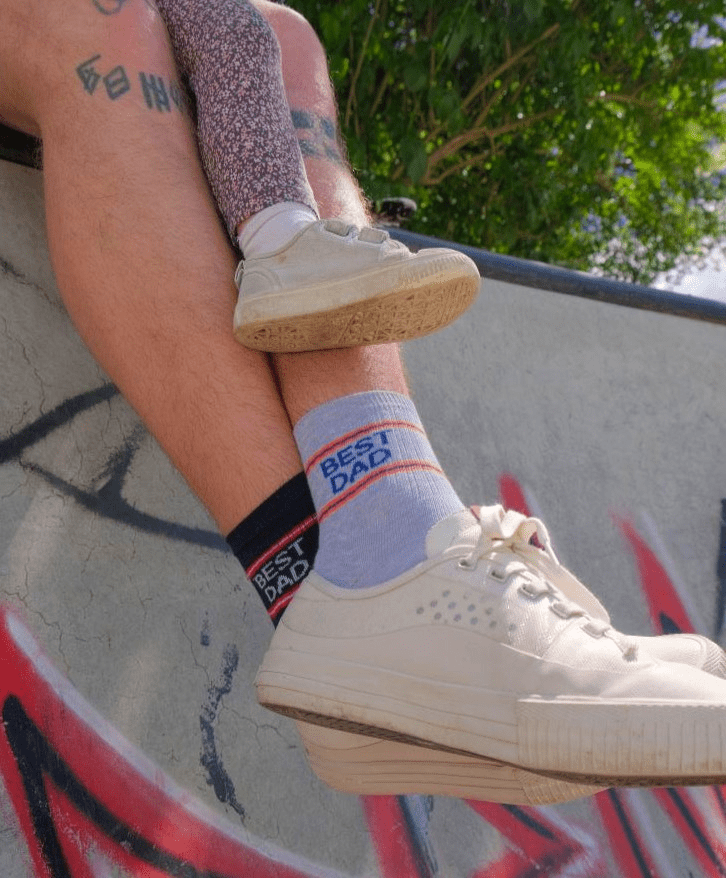 Chaussettes mi-hautes Best Dad en coton bio -
