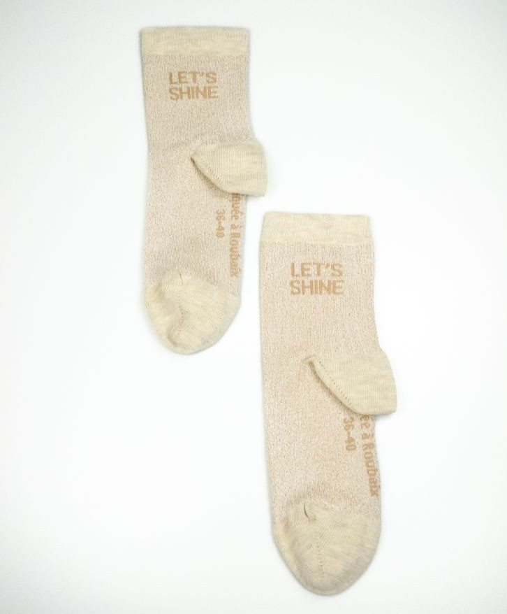 Chaussettes côtelées paillettes "Let's Shine" -