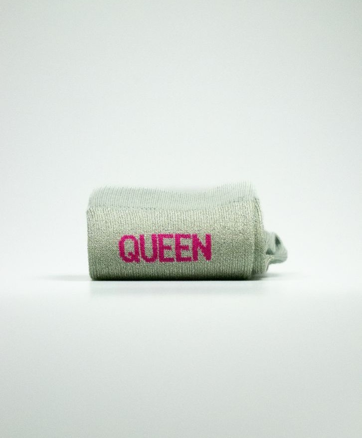 Chaussettes côtelées paillettes "Queen" - Chaussettes côtelées paillettes "Queen"