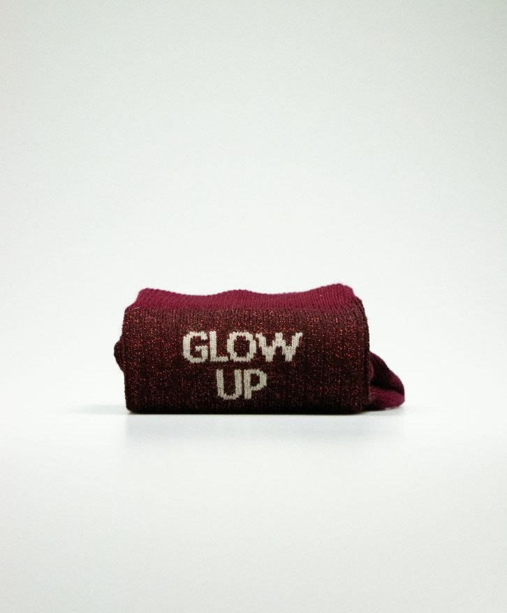 Chaussettes côtelées paillettes "Glow up" -