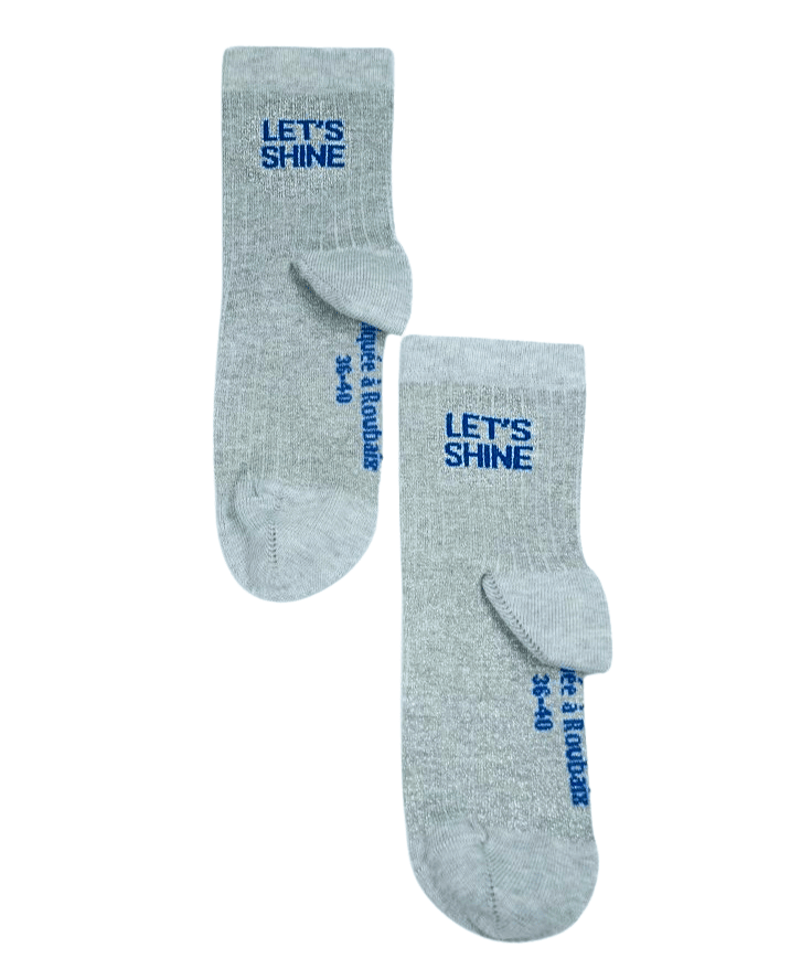 Chaussettes côtelées paillettes "Let's Shine" - Chaussettes côtelées paillettes "Let's Shine"