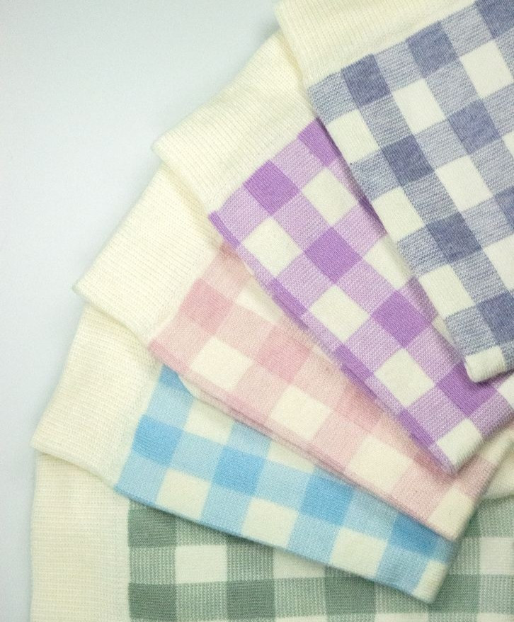 Chaussettes vichy pastel -