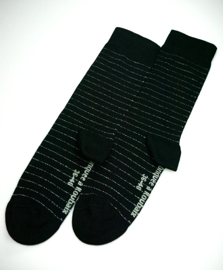 Chaussettes fines rayures paillettes -