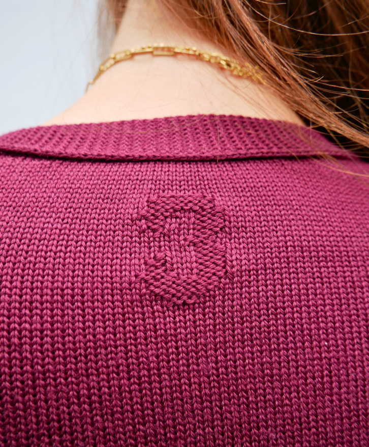 Pull mérinos V rayé femme - Pull mérinos V rayé femme