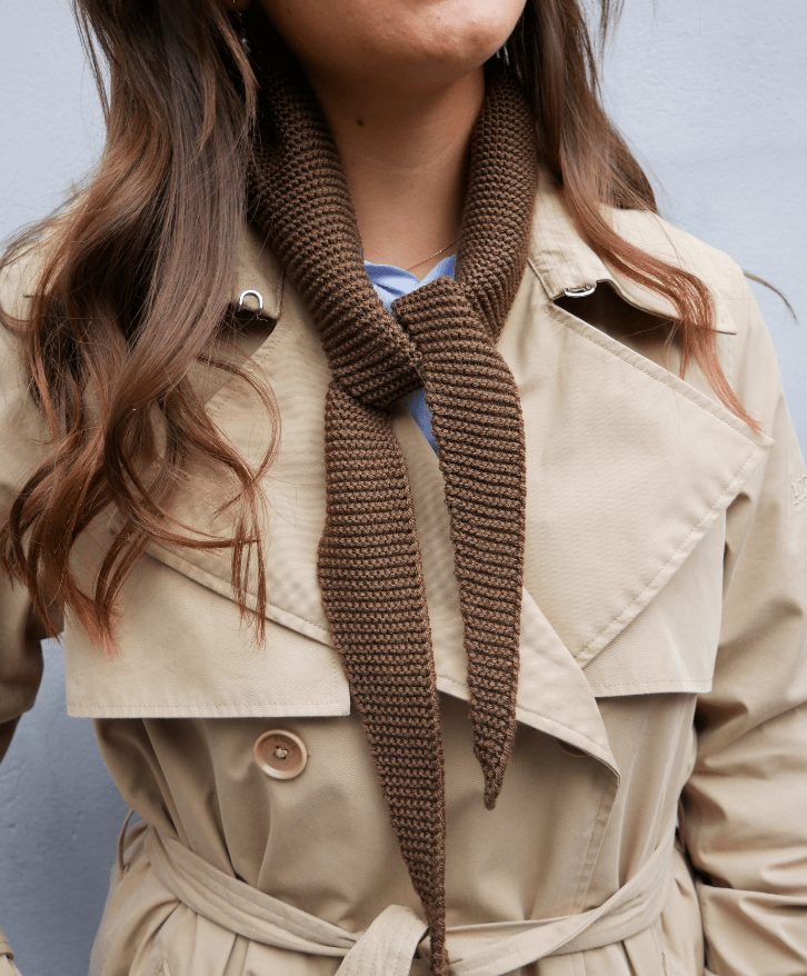Foulard en laine mérinos marron -