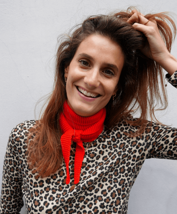 Foulard en laine mérinos coquelicot -