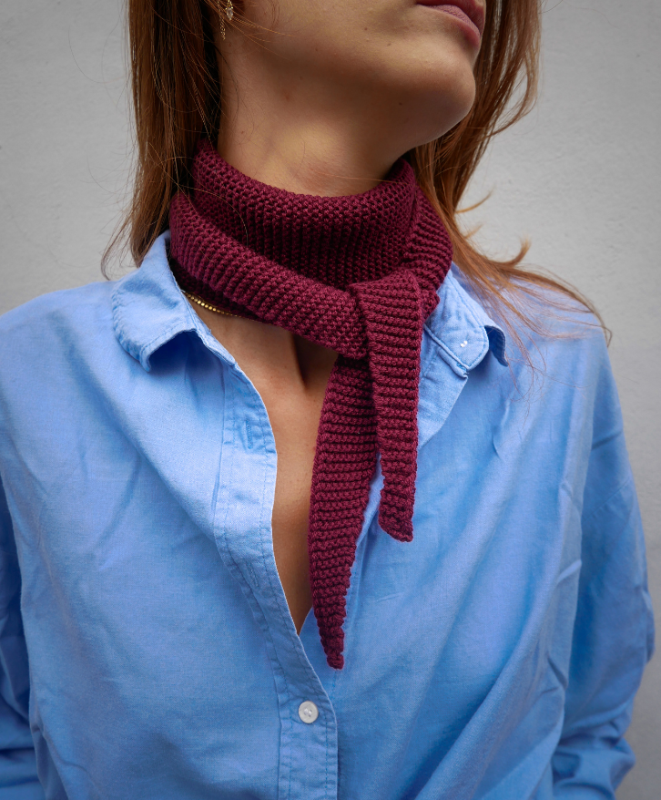 Foulard en laine mérinos bordeaux - Foulard en laine mérinos bordeaux