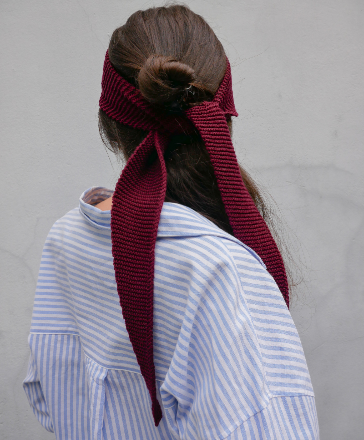 Foulard en laine mérinos bordeaux -