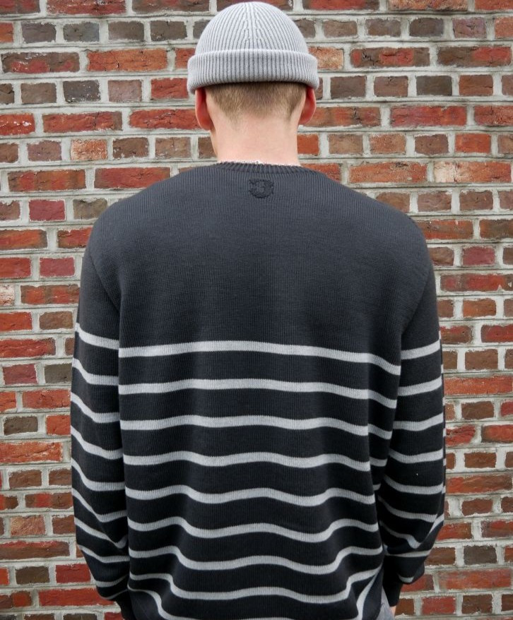 Pull mérinos rayé homme -