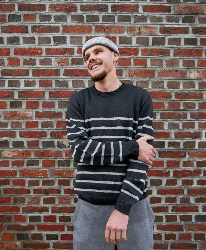 Pull mérinos rayé homme -