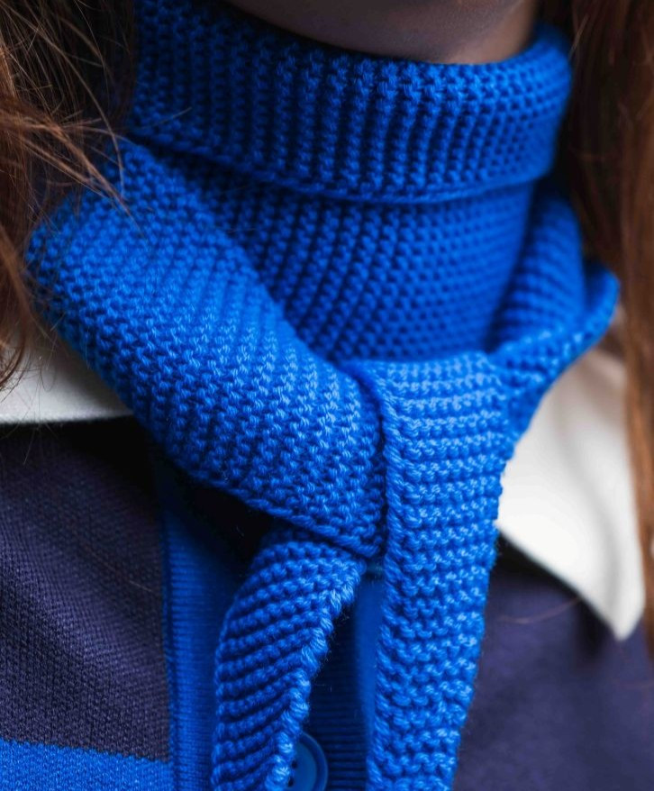 Foulard en laine mérinos bleu électrique - Foulard en laine mérinos bleu électrique