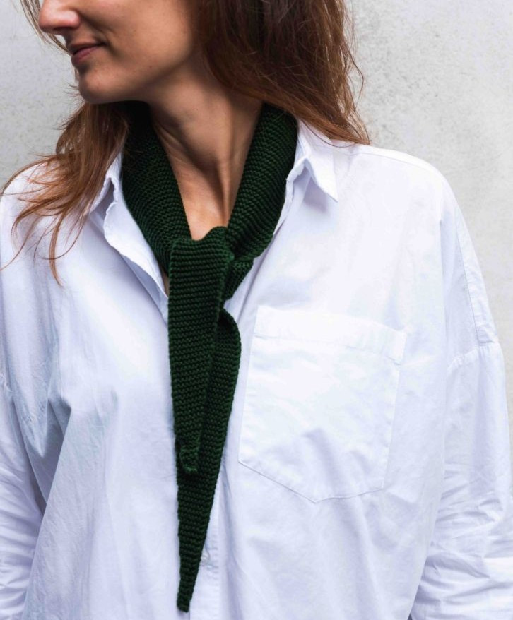 Foulard en laine mérinos vert foncé - Foulard en laine mérinos vert foncé