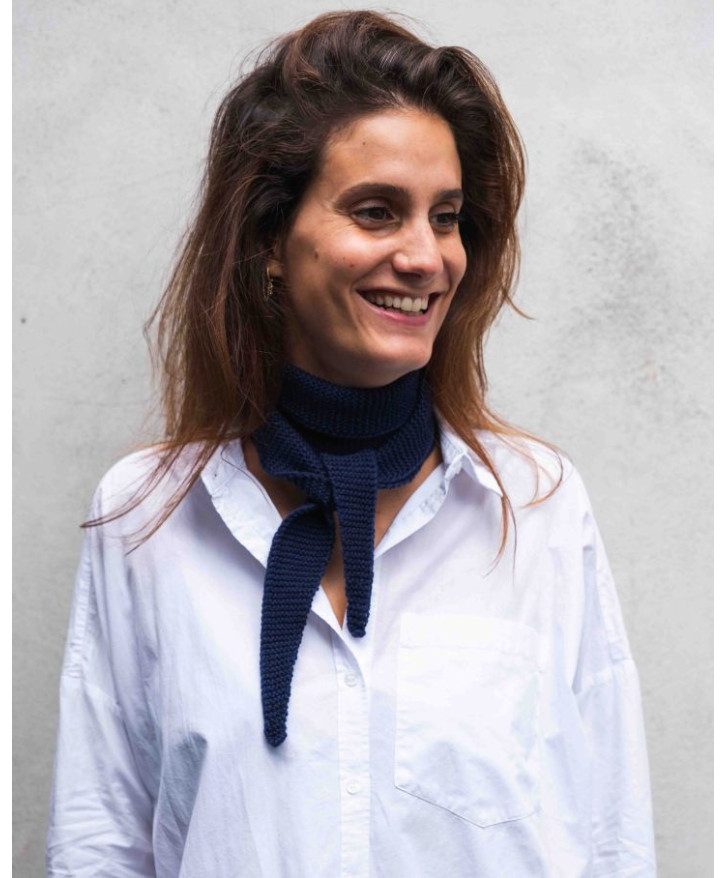 Foulard en laine mérinos cobalt -