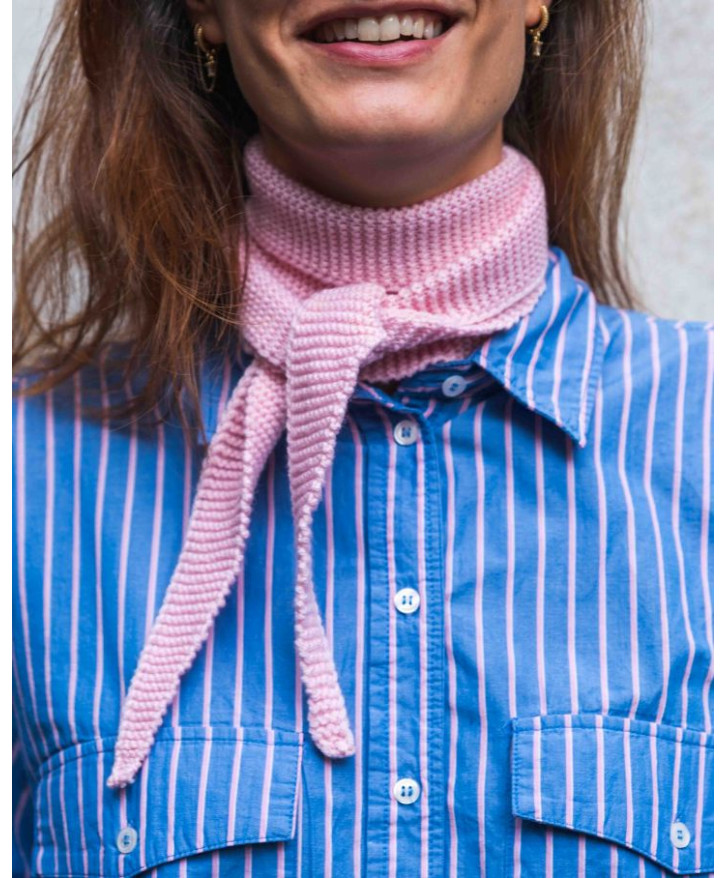 Foulard en laine mérinos rose pâle - Foulard en laine mérinos rose pâle
