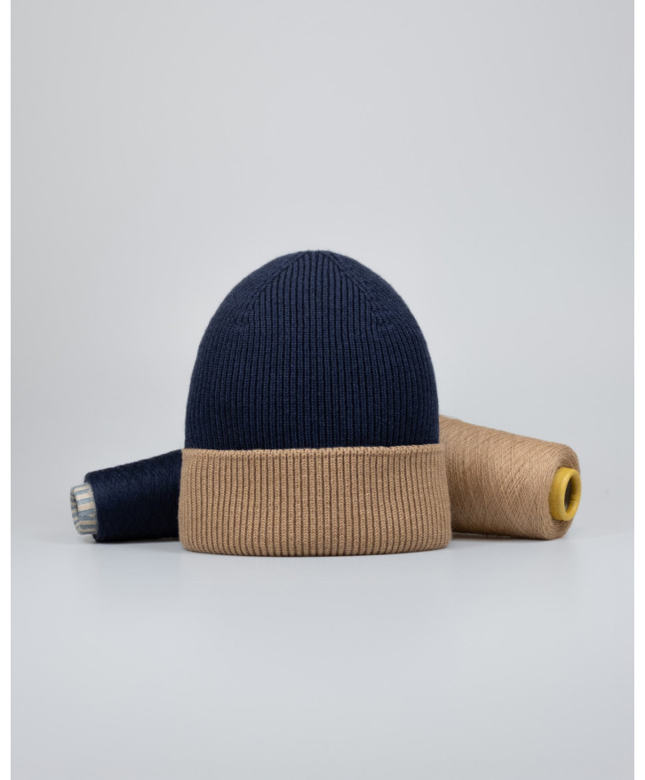 Bonnet bicolore cobalt - sable