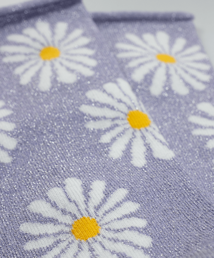 Chaussettes marguerites à paillettes
