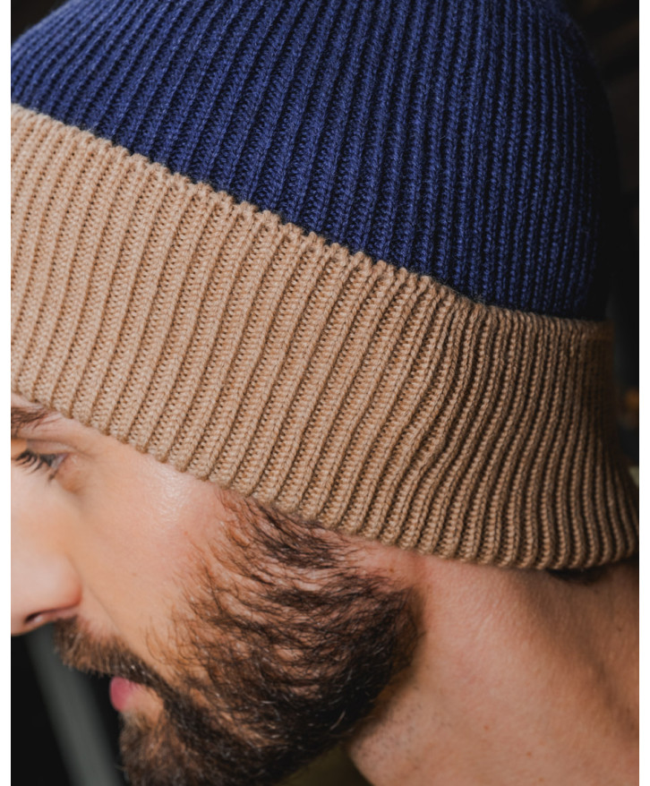 Bonnet bicolore cobalt - sable -