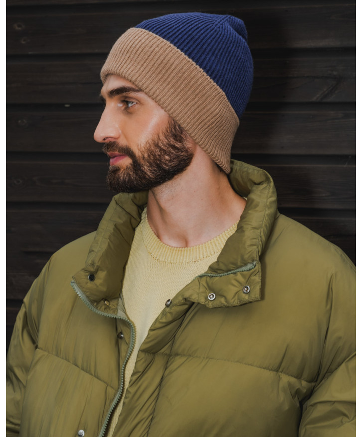 Bonnet bicolore cobalt - sable -