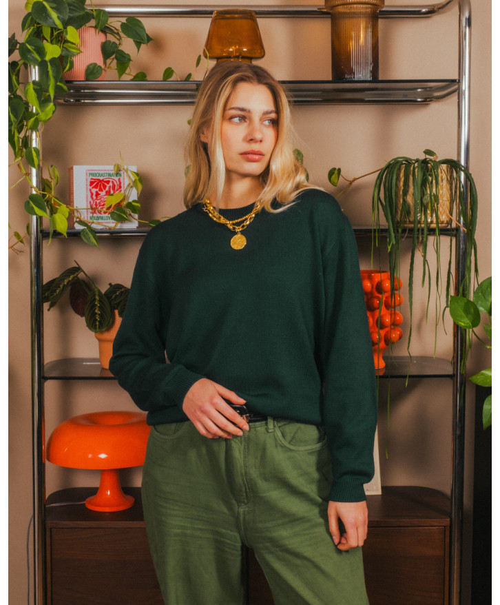 Pull mérinos uni femme -