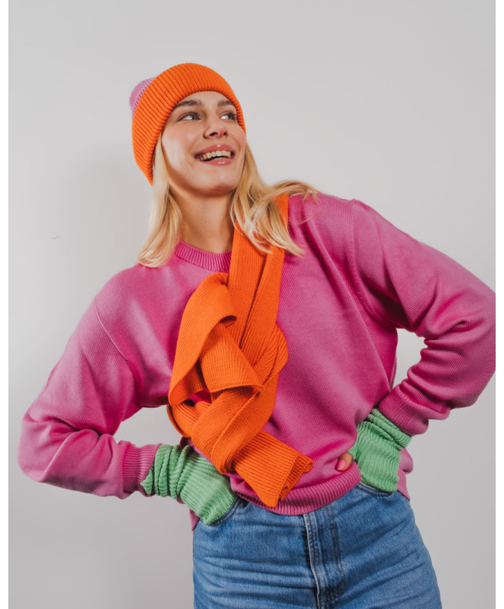 Pull mérinos uni femme