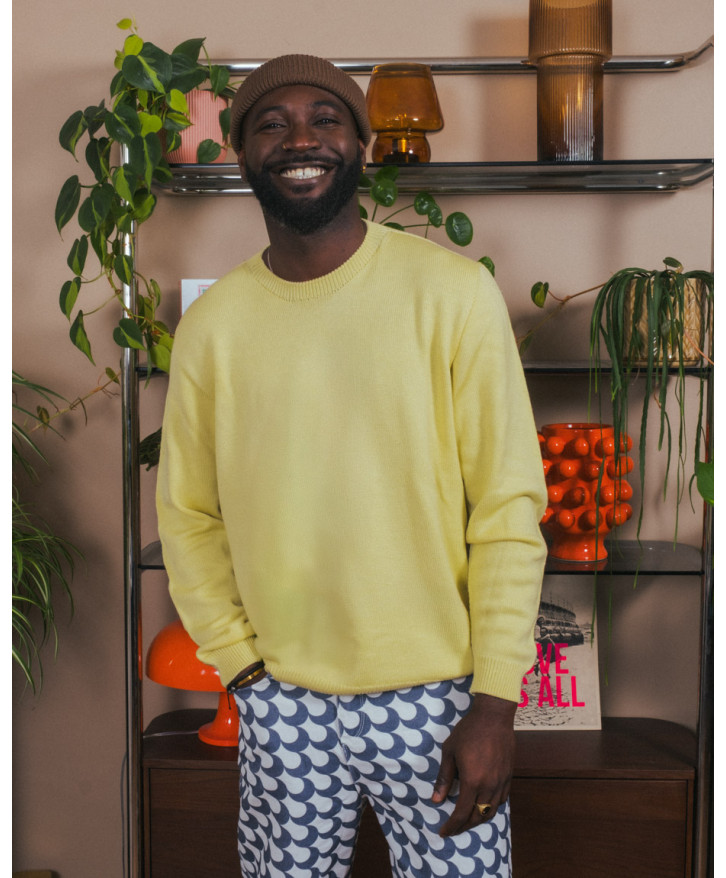 Pull mérinos uni homme -