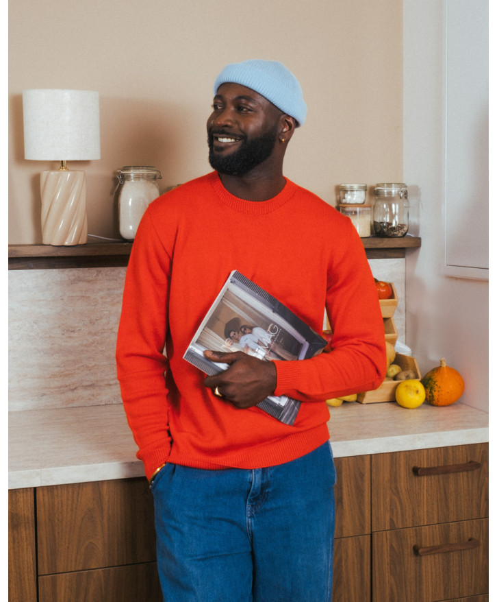 Pull mérinos uni homme -