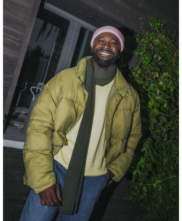 Écharpe en laine mérinos kaki