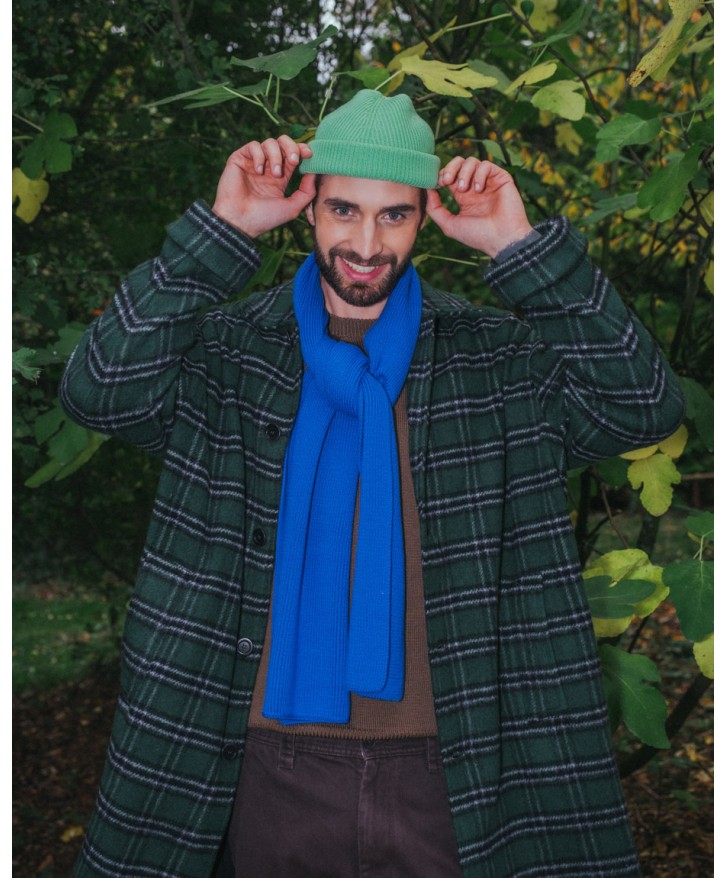 Bonnet en laine mérinos vert menthe -