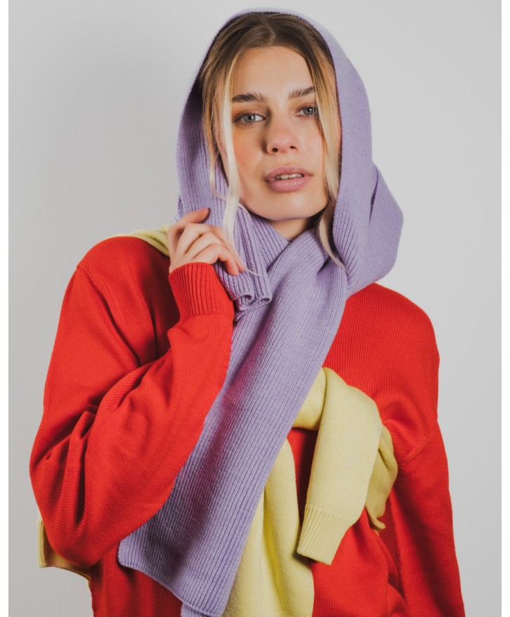 Écharpe en laine mérinos lavande -