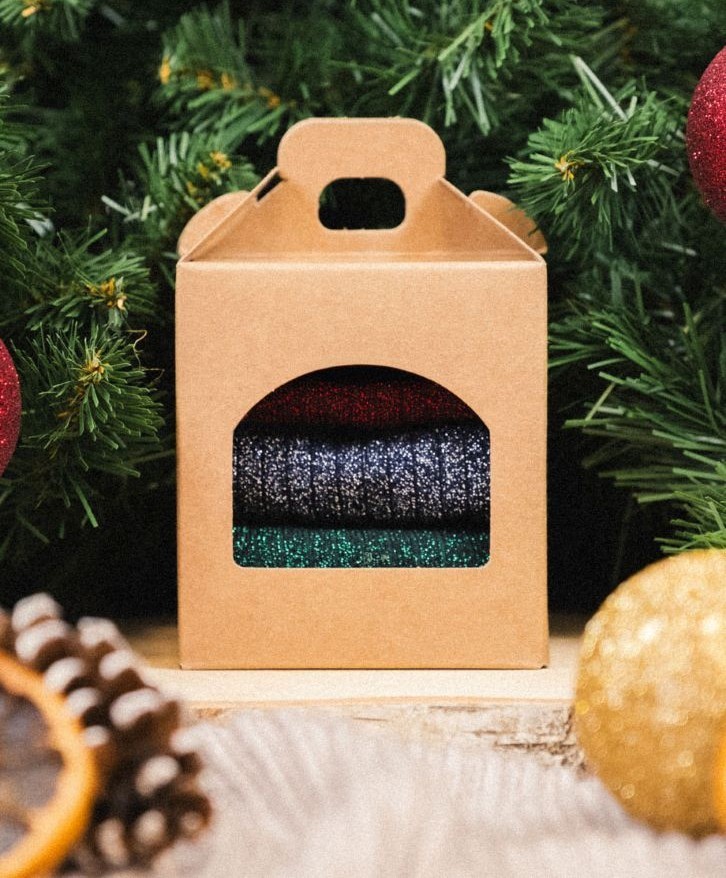 Pack chaussettes côtelées paillettes -